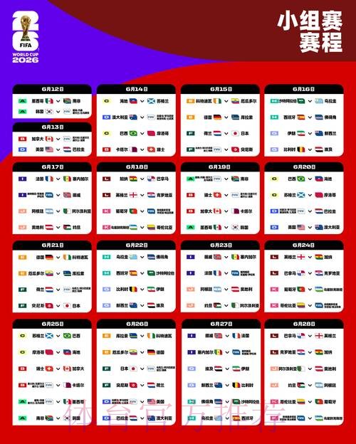 2026世界杯小组赛赛程详细安排完整安排怎么查